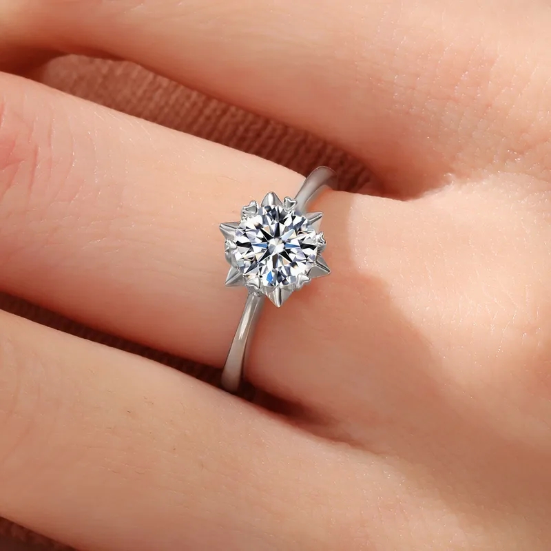 where to sell used high end jewelry Authentic 925 Sterling Silver Moissanite Hexagram Rings - Dainty Personalized Gift in japanese high end jewelry Minimalist Style high end jewellery uk