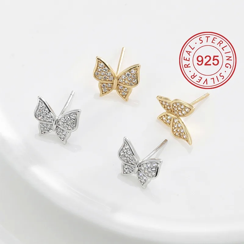 wholesale fashion jewelry Rustic mina fashion jewelry Earthy Sterling Silver Earrings with Zircon Inlay - Lightweight, Simple & Classic Design fashion jewelry online shopping