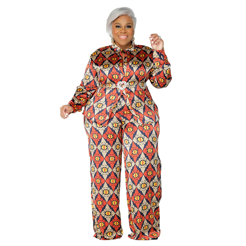 women's clothing on clearance Eye-Catching Retro Print Plus Size Spandex Pants Set farmers women's clothing - Personalized, Non-Toxic Gift-Ready Two-Piece Outfit women's clothing for hot humid climates