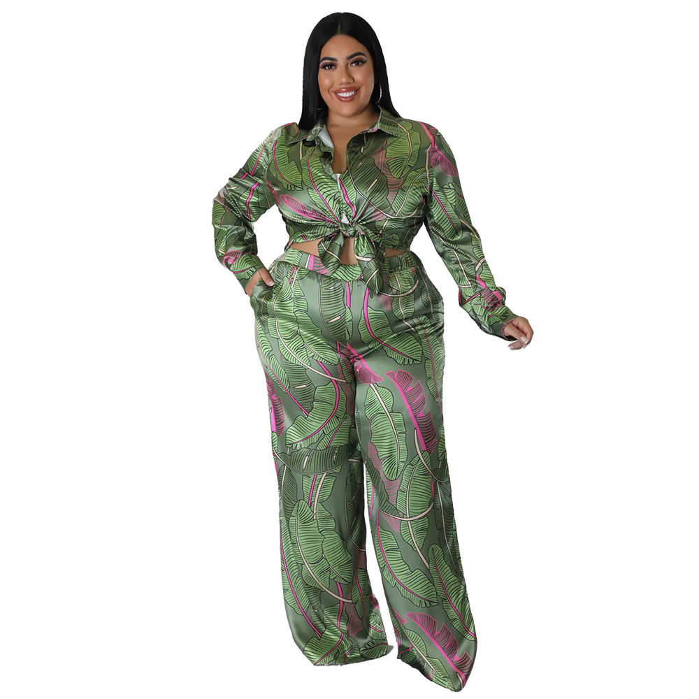 xxl women's clothing Eye-Catching Retro Print Plus Size Spandex Pants Set - Personalized, Non-Toxic Gift-Ready easy sewing patterns for women's clothing Two-Piece Outfit women's fashion 90s