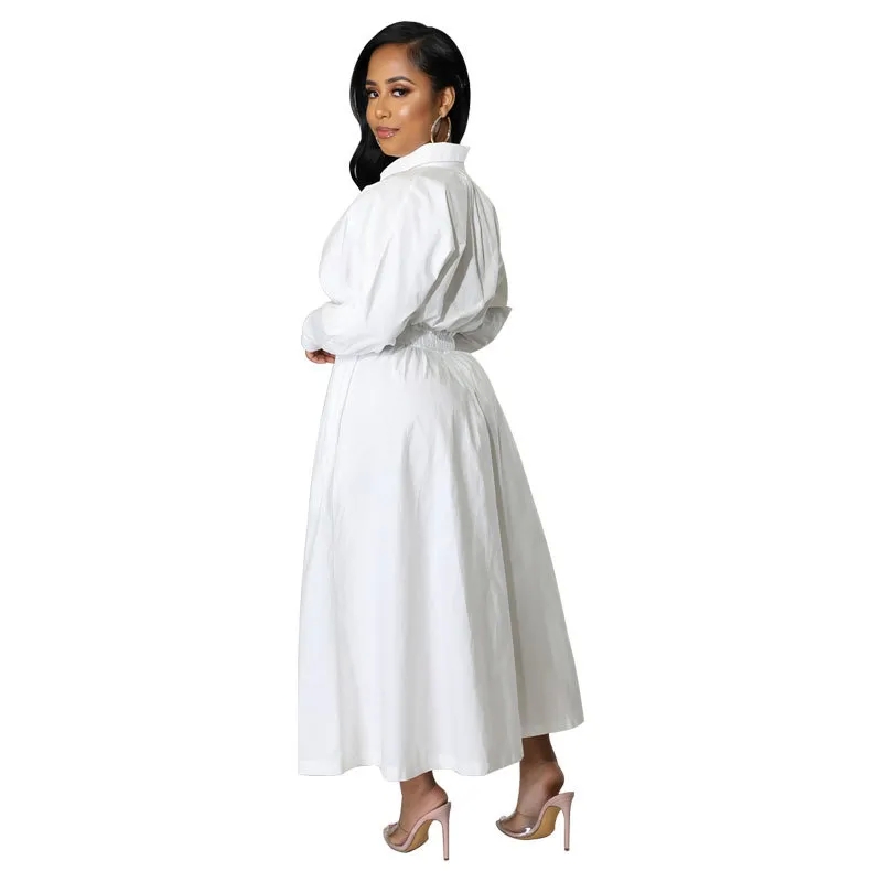17th century women's clothing "Exclusive Custom Vintage Women's Long Sleeve Maxi Shirt Dress – Solid Color Wholesale women's clothing portland oregon Fashion" women's clothing brands made in usa