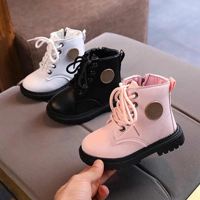 2 baby kids Eco-Chic Upcycled Tribal Unisex Solid Color baby kids watch Round-Toe Martin Boots for Daily Wear baby kid black