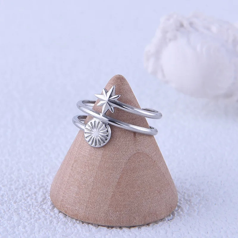 fine jewelry lab "Handmade Retro Star Titanium Steel Ring – Hand-Engraved Elegance Wholesale Formal Jewelry fine jewelry vs jewelry Piece" lee ann's fine jewelry
