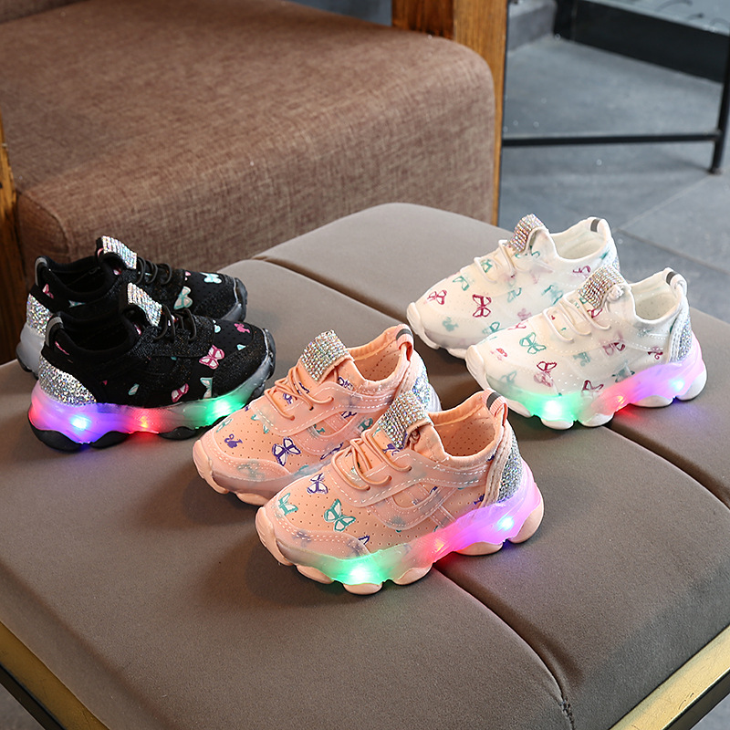 baby kids eating Handpicked Boho Chic Butterfly Sneakers - Shiny, baby shark kids 2023 Classic Design, Round Toe for Kids kids zoo a baby animal adventure