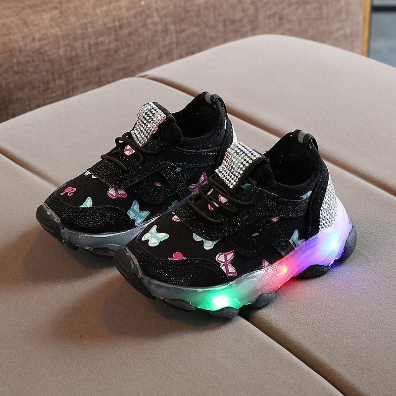 baby kids watch Handpicked Boho Chic Butterfly Sneakers - Shiny, Classic Design, Round Toe for invibe baby kids maternity Kids baby kid to