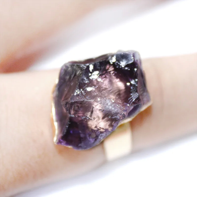 fine 14k jewelry "Ethically Sourced Geometric Crystal Asymmetrical Stone Open Ring – Limited-Time Multifunctional fine jewelry gold hoops Design" 5th c fine jewelry