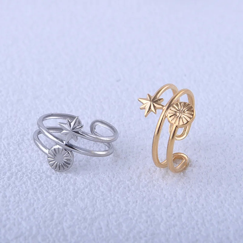 fine jewelry under $5000 "Handmade Retro Star Titanium Steel Ring – Hand-Engraved Elegance fine jewelry opal ring Wholesale Formal Jewelry Piece" fine jewelry insurance