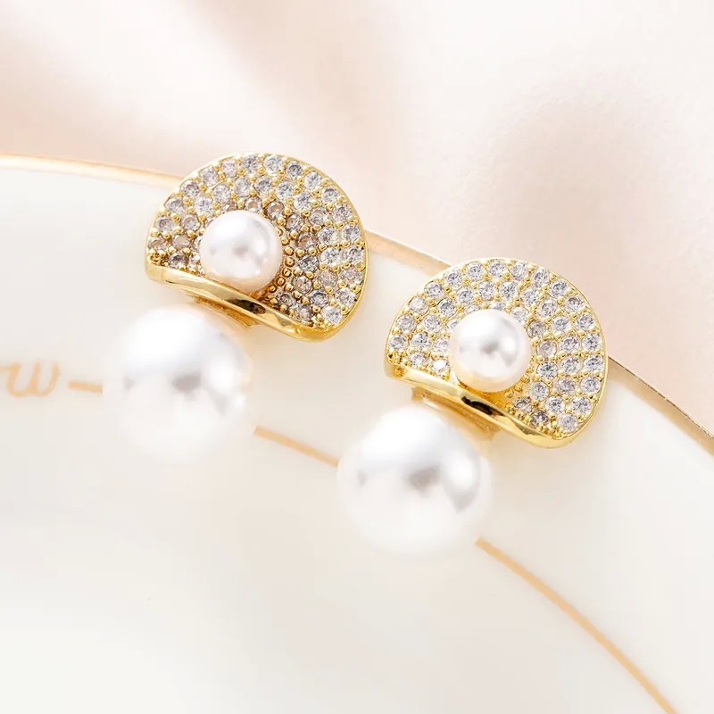 fine jewelry wholesale suppliers "Personalized Recycled Geometric Copper Pearl Zircon 24K Gold Drop Earrings – Seasonal quartz rings fine jewelry Fashion Must-Have" fine jewelry resale