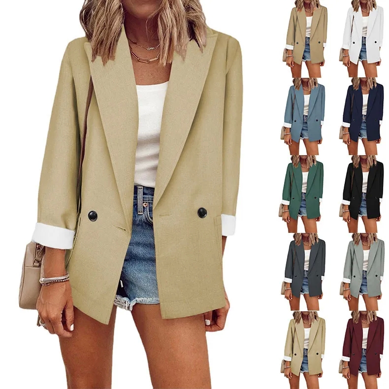 good quality women's clothing "Sparkling Solid women's clothing knoxville Color Patchwork Blazer – Eye-Catching Affordable Luxury for Women" women's clothing donation near me