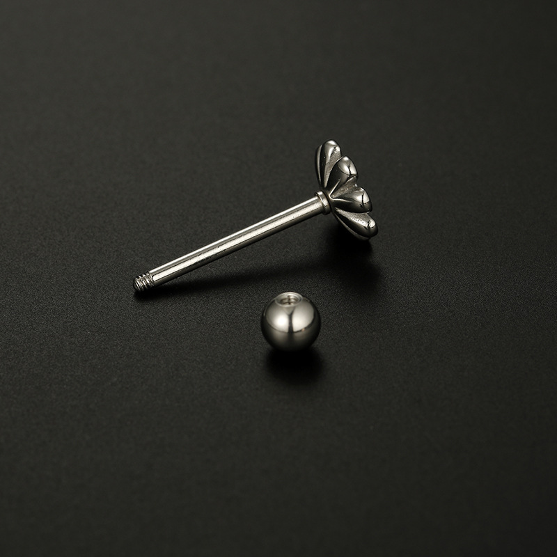 gurinsky's fine jewelry Handmade Organic Stainless Steel Flower Tongue Nail Set – Unique paul medawar fine jewelry Casual Fashion Accessory fine jewelry by stacey