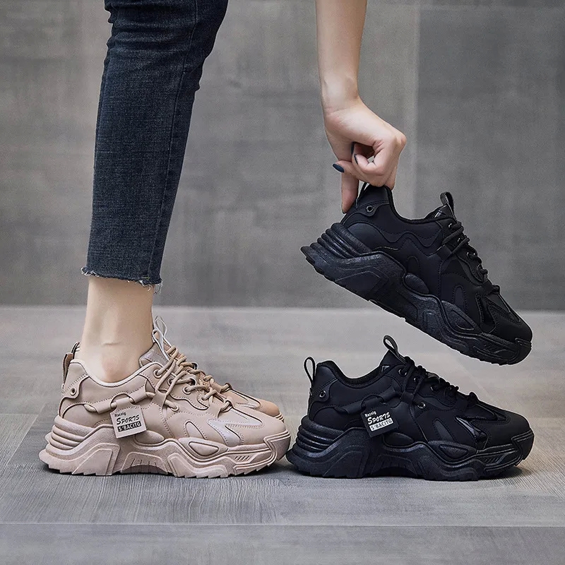 hand-engraved "Artisanal Wholesale Women's Chunky Round-Toe Sneakers – Hypoallergenic affordable luxury Solid Colors Seasonal Collection" one-of-a-kind
