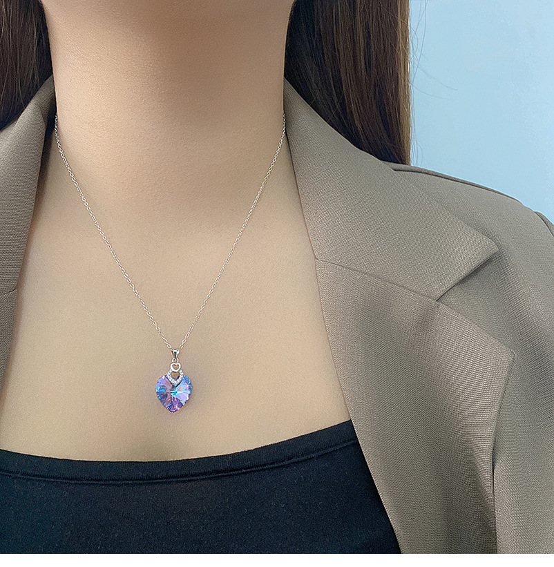 high quality ear jewelry Vintage Gradient high end jewelry boxes for sale Heart Austrian Crystal Sterling Silver Earrings & Necklace Set – Best Casual Women's Jewelry how to store high end jewelry