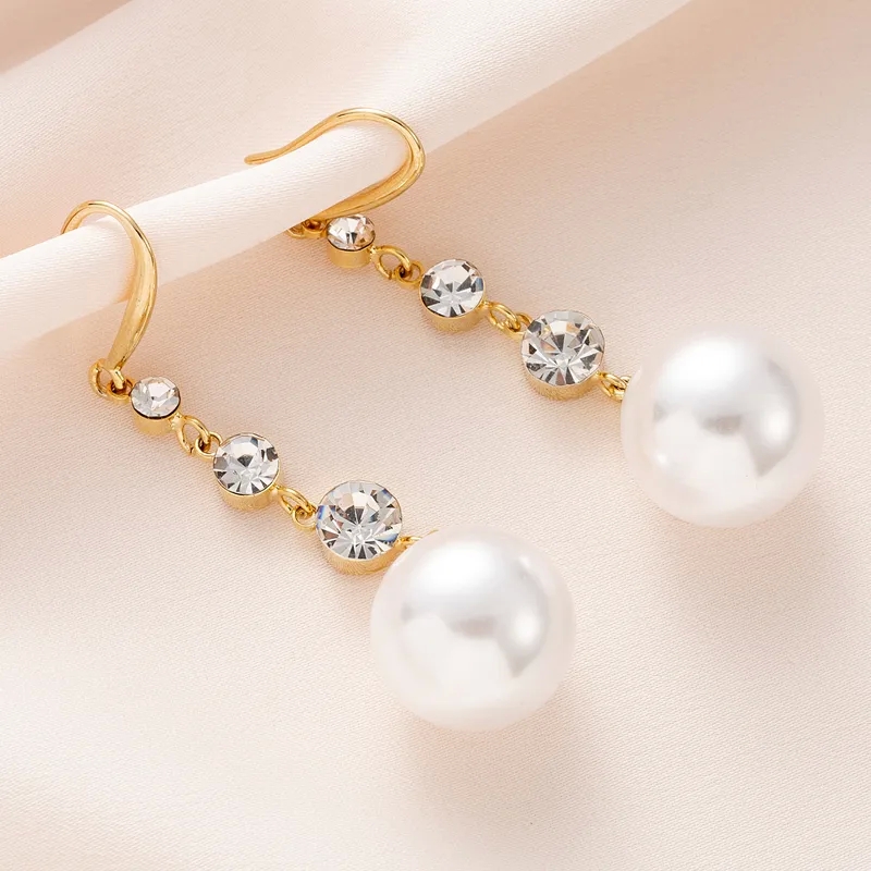 prada fine jewelry "Personalized Recycled Geometric fine jewelry kids Copper Pearl Zircon 24K Gold Drop Earrings – Seasonal Fashion Must-Have" ocean fine jewelry