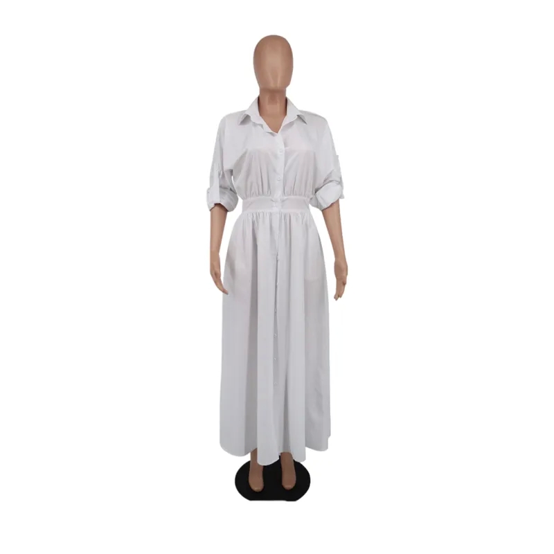 spf women's clothing "Exclusive Custom Vintage 6x women's clothing canada Women's Long Sleeve Maxi Shirt Dress – Solid Color Wholesale Fashion" 70s black fashion women's clothing
