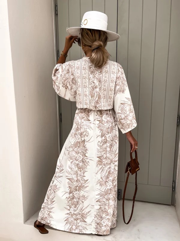 women's clothing in colonial times Artisan Ethnic V-Neck Short Sleeve women's clothing tops Maxi Dress - Luxury Handcrafted Elegance for Holiday Retreats women's clothing jefferson city mo