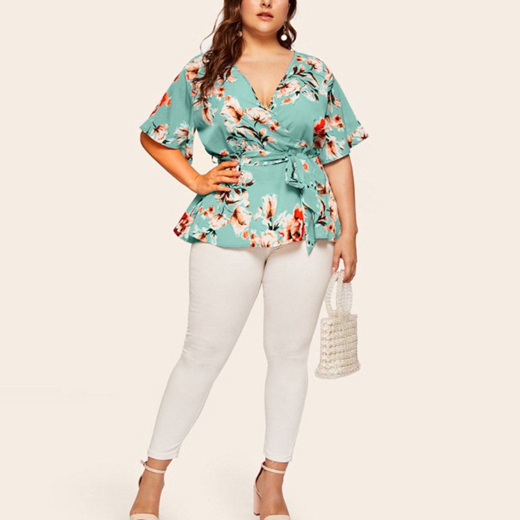 women's clothing lot Wholesale Sustainable Fashion Exquisite Oversized what is size 0 women's Floral Chiffon Top with Simple Elegance david jones women's clothing brands