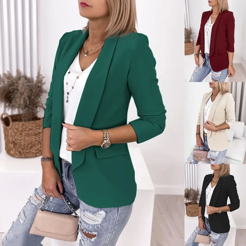 women's clothing underwear "Organic Glam Women's Patchwork Blazer – Affordable Fashion Must-Have women's clothing petite with Chic Pocket Detail" temu women's clothing