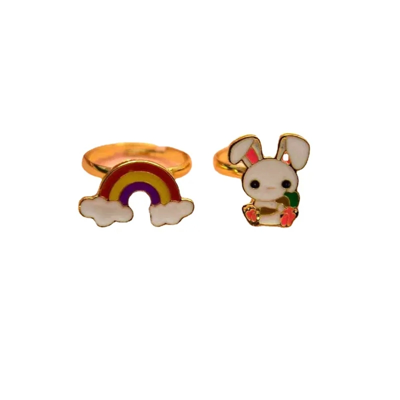 x-fashion "Eco-Chic Recycled Alloy Kids' Rings - Playful Cartoon Cloud & Rabbit Designs fashion 7 jewelry Personalized & Ethically Sourced" fashion 69