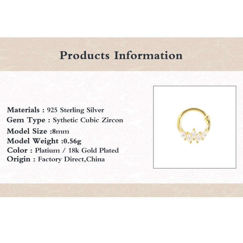 z jewelry store High-End Ethical Zircon Silver-Plated Circle Nose Ring | Trendsetting Rustic lv high end jewelry Everyday Jewelry high end jewelry lines