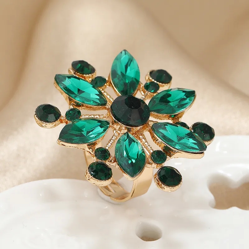 17km fashion jewelry "Eco-Friendly Waterproof Exaggerated Diamond Flower Alloy Ring zl fashion jewelry – Exclusive Wholesale Offer" what is the latest fashion in jewellery