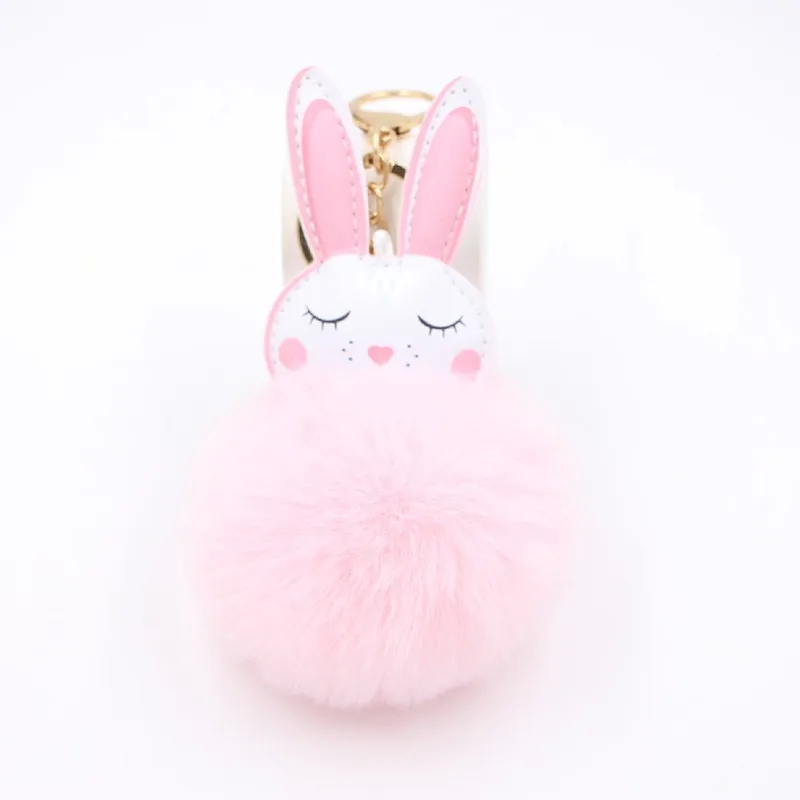 2024 fashion accessories trends Durable Sparkling Little White Rabbit Plush Ball Keychain indian fashion accessories - Exquisite Masculine Wallet Accessory & Car Key Ring 3d printed fashion accessories