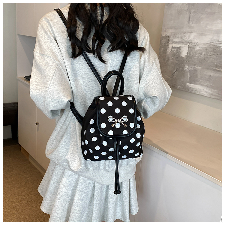 30 gallon trash bags Vintage Polka Dot Bow Backpack: Classic Elegance for School, Shopping & Daily Use – Women's Refined bags of ice near me Style bags by monty