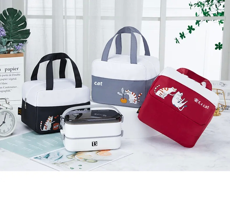 50's home kitchen Vintage home kitchen water filtration system Waterproof Cat Lunch Bag - Insulated Outdoor Rice Box, Masculine Style, Fashion Must-Have for Daily Use kerala home kitchen