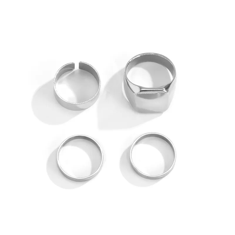 5 jewels "Vintage Weatherproof men's jewelry in store Hand-Engraved Geometric Alloy Rings – Romantic 4-Piece Set" men's jewelry how to wear