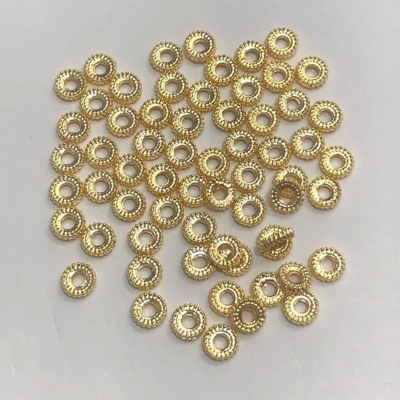 80s jewelry making "Discounted 100PCS 18K Gold Plated Flower Bead jewelry making kit 5 year old Caps - 6mm/7mm Colorful & Romantic Style for Fashionable Jewelry" necklace chains for jewelry making