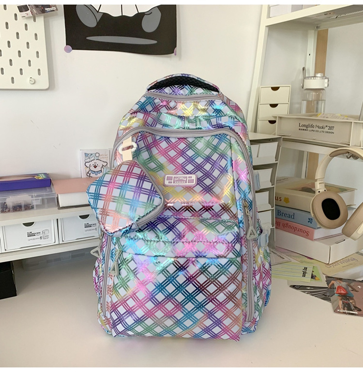 8 gallon garbage bags Vintage Skin-Friendly Plaid Bohemian Holiday Backpack for School bags yard game & Jewelry Shopping bag 999