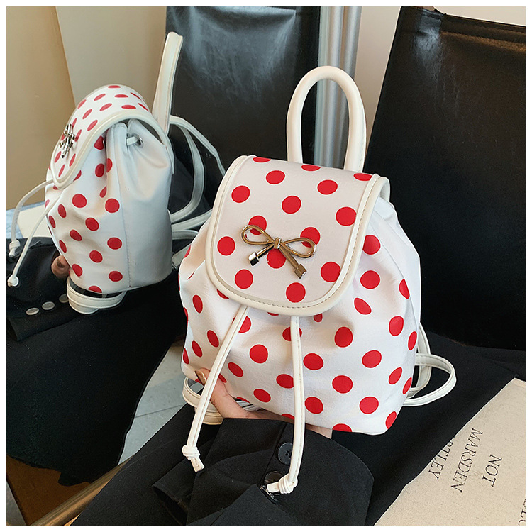 bags 35 litres Vintage Polka Dot Bow Backpack: Classic Elegance for School, Shopping & Daily Use – Women's Refined quince bags Style trolley bags