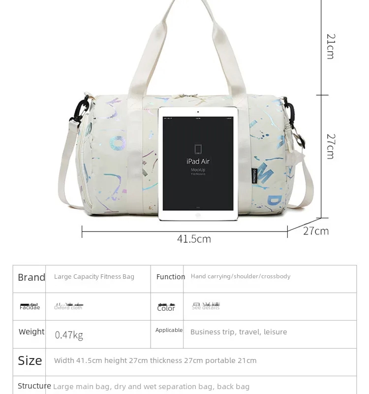 bags 3d warehouse Elegant High-Quality Women's Travel Bag: Upcycled Yoga & Swimming travel bags Shoulder Bag with Wet-Dry Separation, Playful Craftsmanship vacuum storage bags