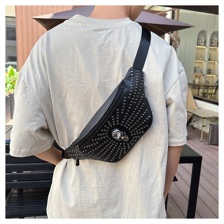 bags 4 kids Eco-Friendly Unisex Skull PU Leather Crossbody Bag – Affordable Luxury bags under kids eyes with Classic Design tote bags for women