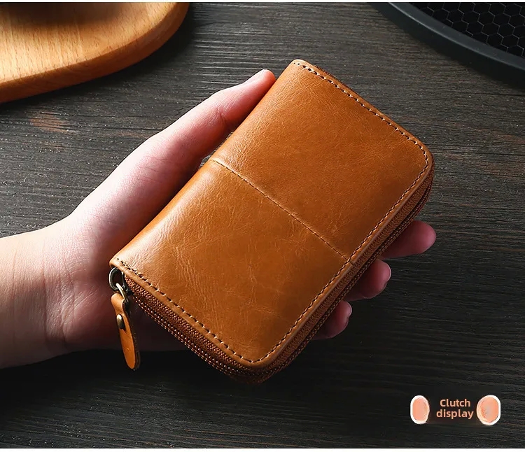 bags adjectives french Boho Chic RFID Cowhide Card Holder - bag 999 Vintage Oil Wax Leather Zipper Coin Purse, Feminine & Playful Organizer 18 gallon trash bags
