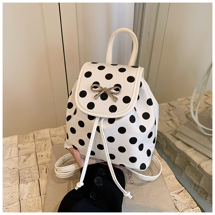 bags prada Vintage Polka Dot Bow sand bags Backpack: Classic Elegance for School, Shopping & Daily Use – Women's Refined Style bags hollywood bowl
