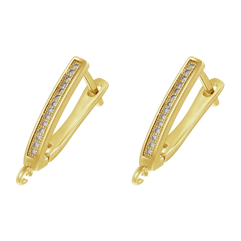 5mm for jewelry making Ethical Matte Copper jewelry making for 8 year olds Zircon 18K Gold Plated V-Shape Pendant for Party Wear - Wholesale Pair jewelry making art