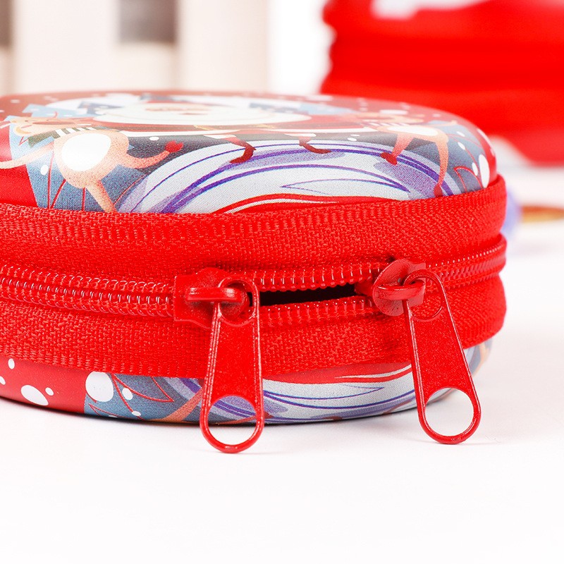 boho Trendy Glossy Weatherproof Santa Claus Tinplate Zipper Wallets for Women & Kids - Masculine delicate Ethnic Style classic