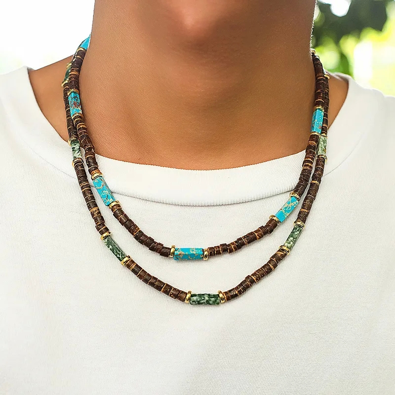 cartier men's jewelry "Boho Shiny Round Wooden Bead Choker for Men men's jewelry 1960s – Minimalist Fine Feminine Style Necklace" men's jewelry deals