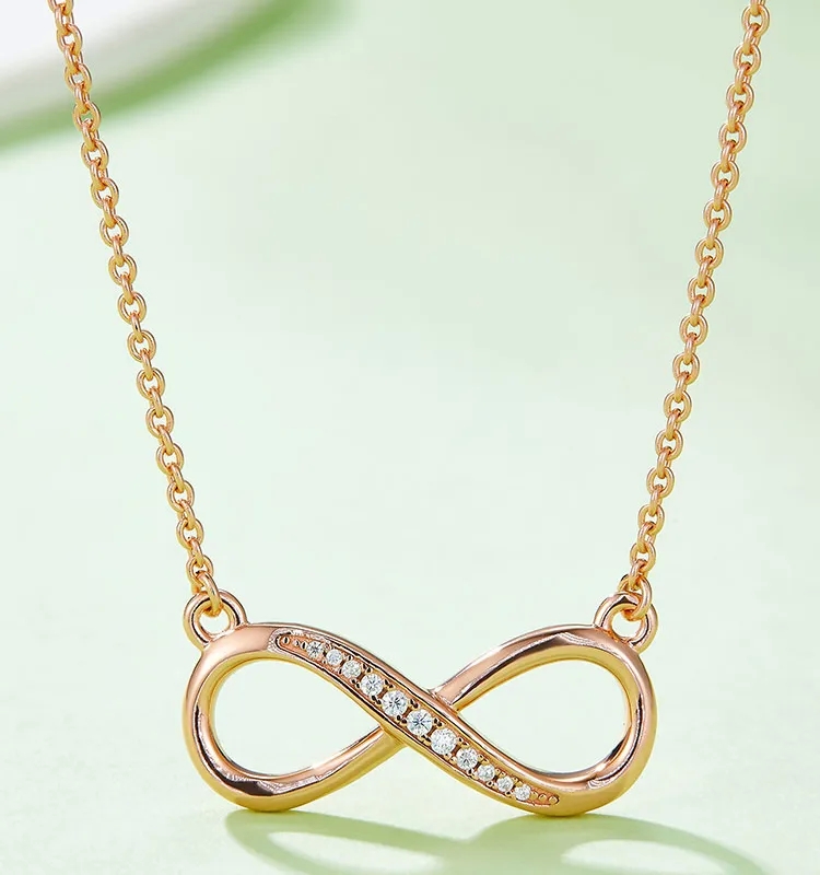 cheap high end jewelry Vintage Sleek Custom-Fit 0.1ct VVS1-VVS2 Round Moissanite Infinity Hollow Inlay Cable high end jewelry 2024 Chain Necklace FDJZ-056 high end jewellery uk