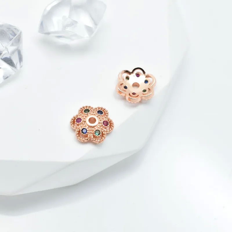 clamshell fixing used in jewelry making "50PCS 8mm Romantic Copper Flower Bead Caps – Delicate & Edgy Floral Accents for Jewelry where to buy charms for jewelry making Crafting" metal jewelry making