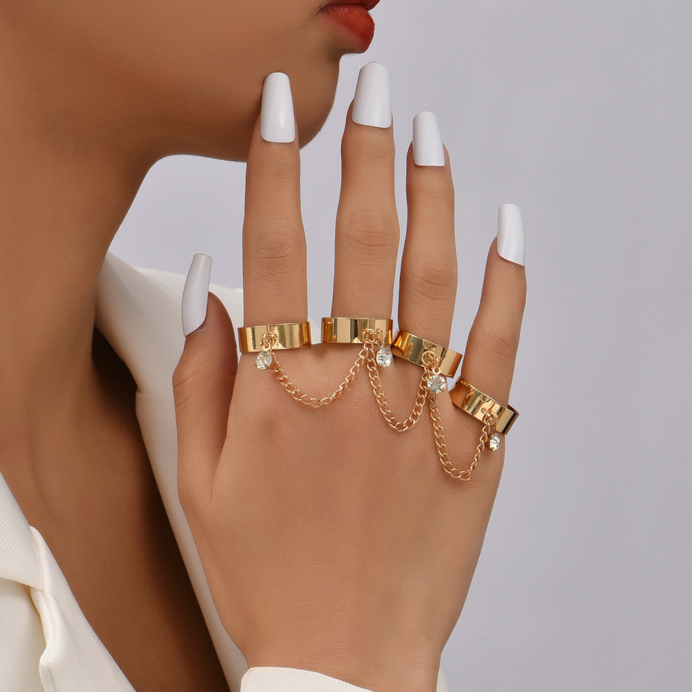 costume jewelry york Trendsetting Organic Geometric fashion jewelry by old navy Alloy Sequin Chain Ring Hoop Bracelet – Refined Elegance for Wholesale Fashion trending fashion jewelry 2024