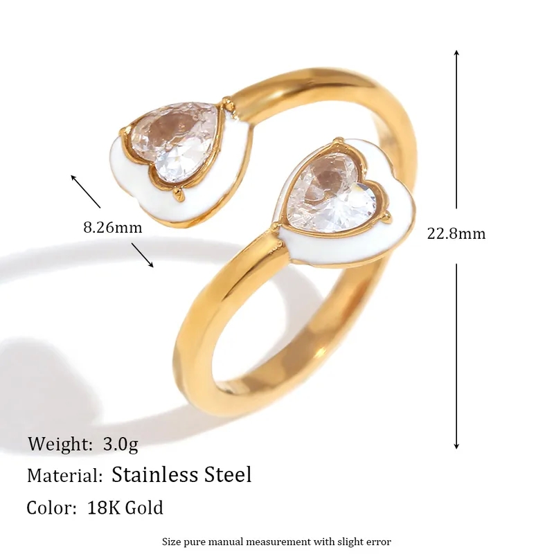 dana's fine jewelry "Artisan-Crafted Rustic Heart Enamel Open Rings in 304 Stainless Steel ember fine jewelry – Classic Wholesale Jewelry" zaina fine jewelry