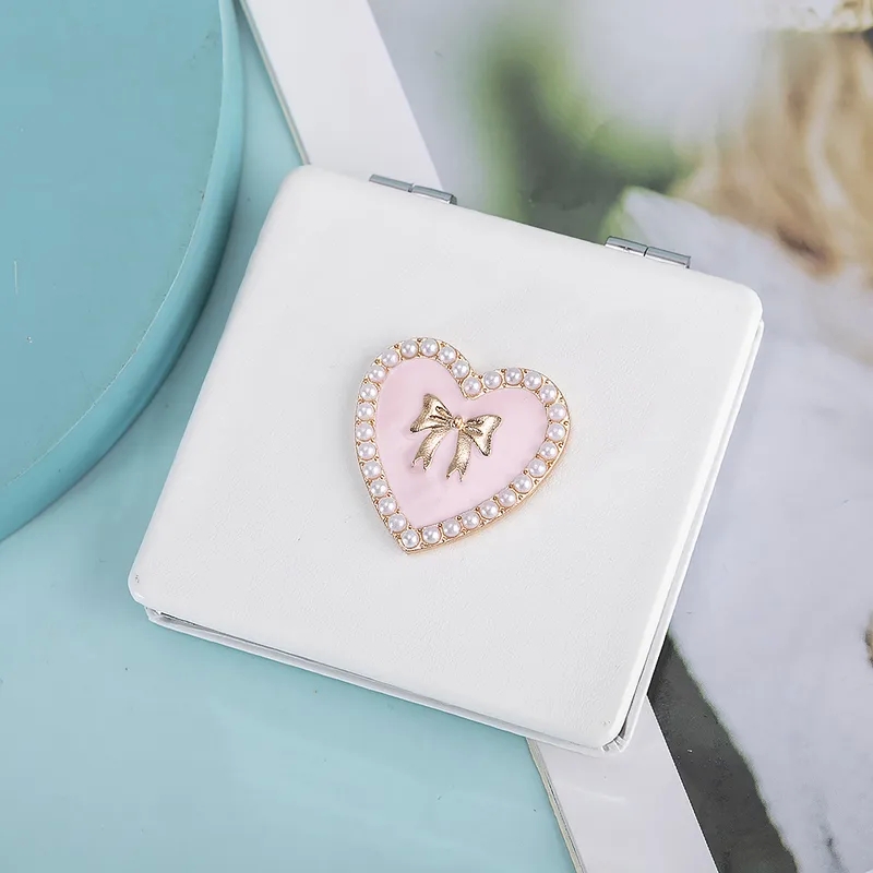 days health & beauty herbal products "Eco-Chic Upcycled PU Leather Double-Sided Makeup flobinna handmade fashion beauty & health Mirror with Pearl Heart Bow – Unisex Affordable Luxe" health & beauty facial tissues 200