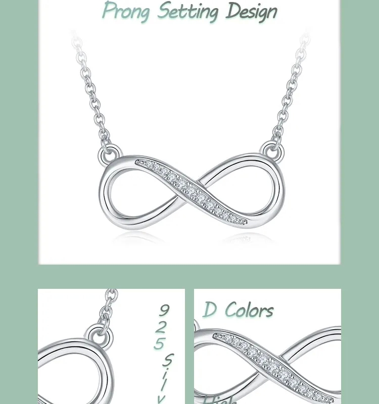 definition of high end jewelry Vintage Sleek Custom-Fit 0.1ct VVS1-VVS2 Round Moissanite Infinity high quality eyebrow jewelry Hollow Inlay Cable Chain Necklace FDJZ-056 high end jewelry london