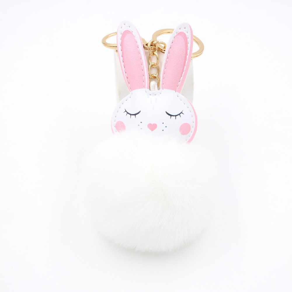 elegant fashion accessories pvt ltd Durable Sparkling Little White Rabbit Plush fashion accessories pdf Ball Keychain - Exquisite Masculine Wallet Accessory & Car Key Ring fashion accessories in the philippines by region