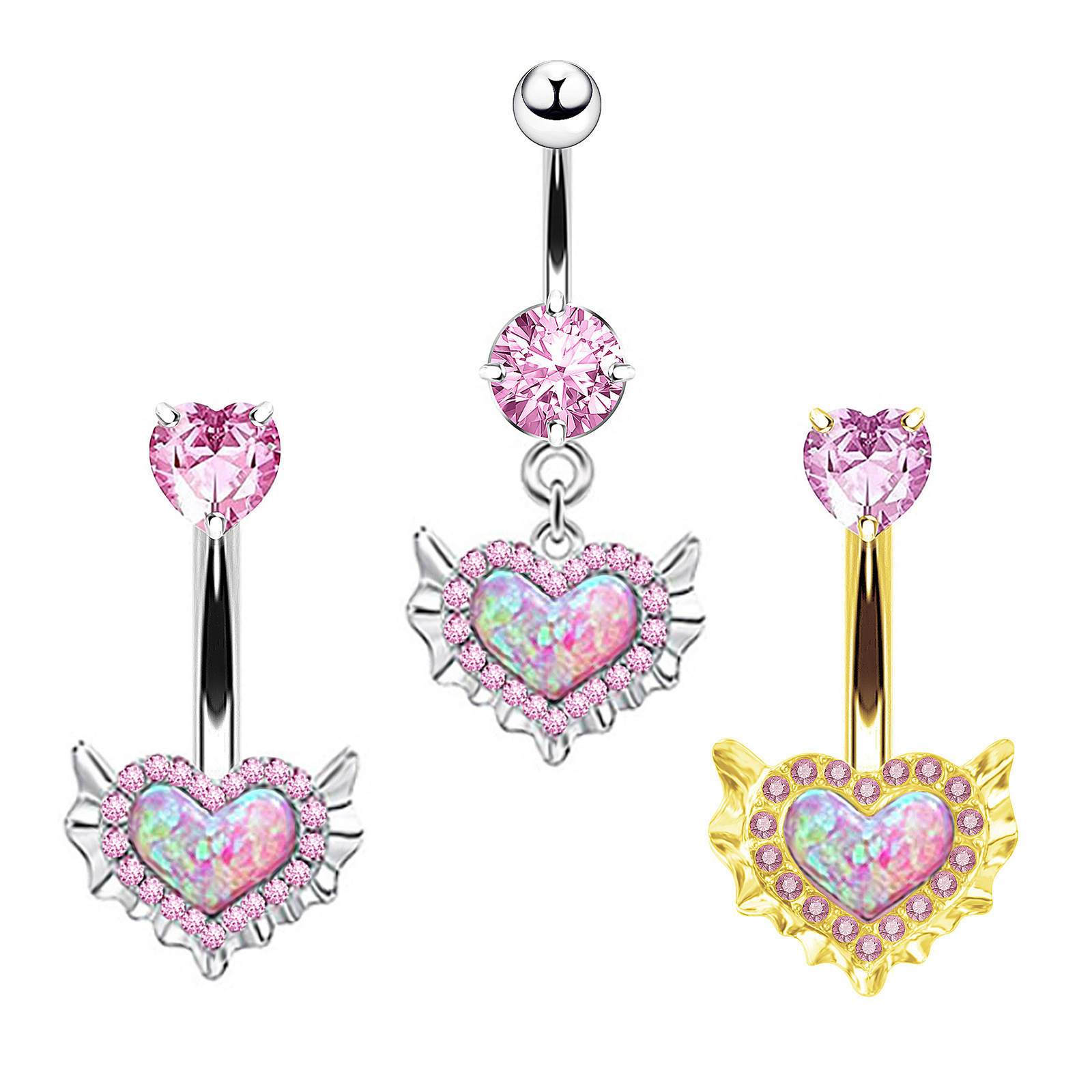 ember fine jewelry Wholesale Bohemian Fairy Heart Belly Ring – prada fine jewelry Waterproof Metal Inlay Zircon, Handpicked IG Style Jewelry collections fine jewelry