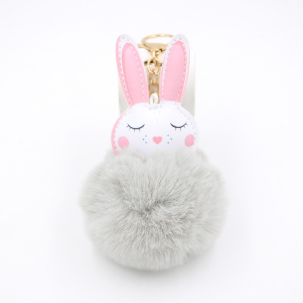 fashion accessories exhibition Durable Sparkling Little White Rabbit Plush Ball Keychain 2005 fashion accessories - Exquisite Masculine Wallet Accessory & Car Key Ring traditional fashion accessories