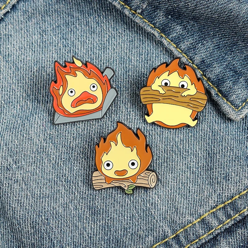 Exclusive Glam Cartoon Flame Alloy Brooch – Durable Unisex Pin, Limited-Time Offer