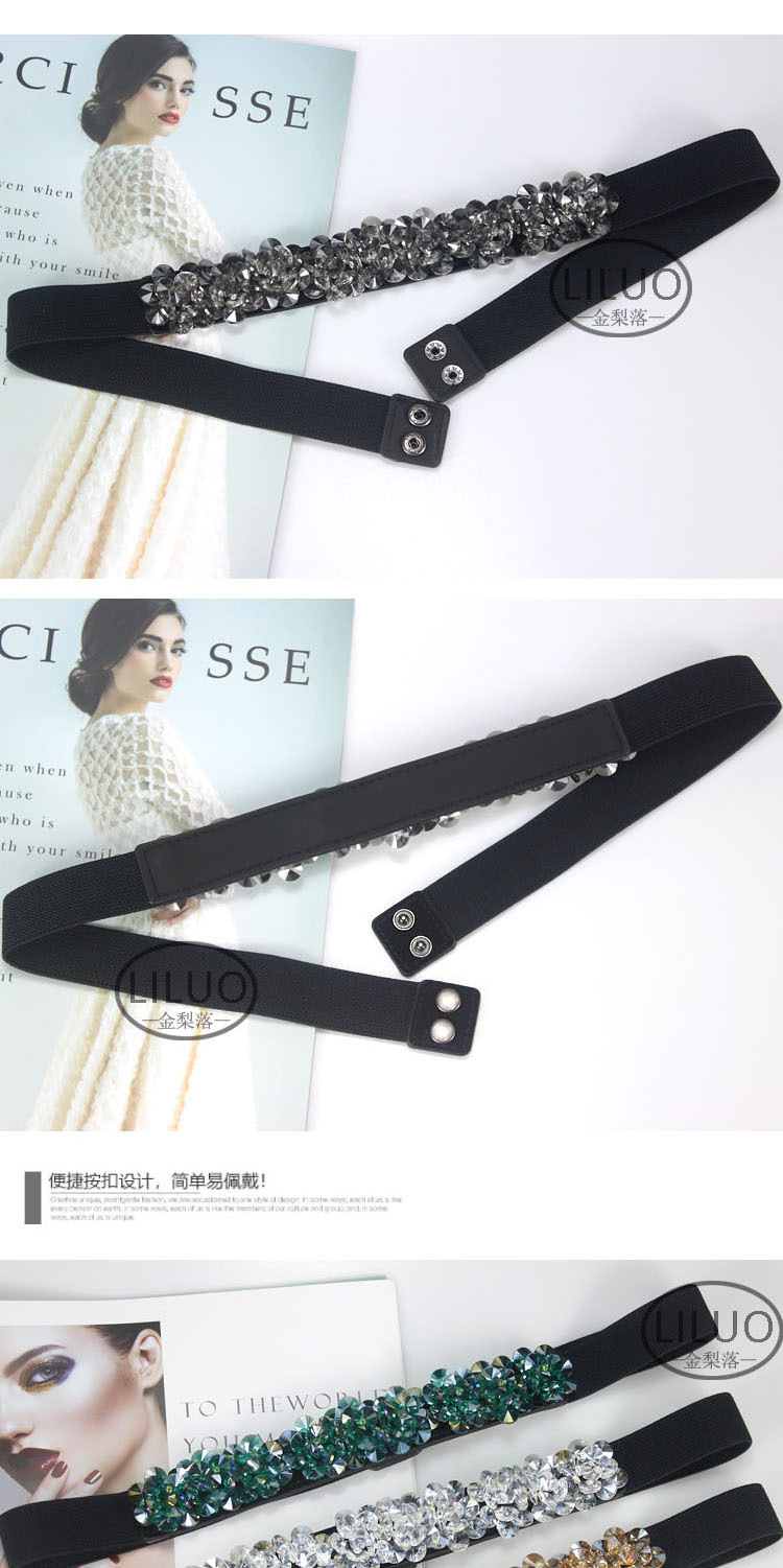 fashion accessories vector Vintage Polished Round Flower PU Leather Rhinestone Belt – 90s fashion hair accessories Classic Seasonal Collection fashion accessories business