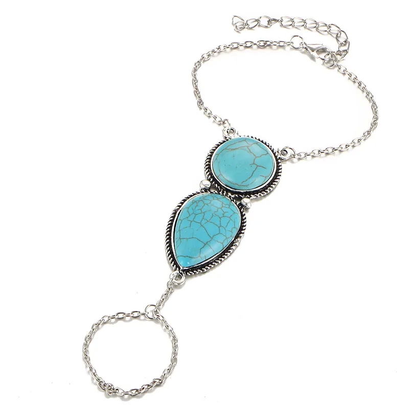 fashion jewellery quality Minimalist Bohemian Round Alloy Turquoise Bracelet – Fine fashion jewelry brands Casual Metal Jewelry 1 Piece jm fashion jewelry